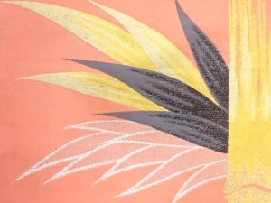 アンティーク　竹笹模様織り出し名古屋帯